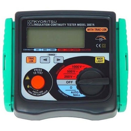 Kyoritsu Electrical Instruments Kyoritsu Digital Insulation/Continuity Tester With Backlight, 600V 3007A